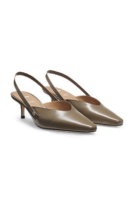 Escarpins en cuir à talon ouvert et semelle intérieure confortable GAIT-TECH®