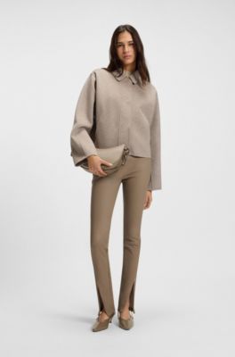 Zapatos de tac&oacute;n de piel con tal&oacute;n abierto y c&oacute;moda plantilla GAIT-TECH&reg;, Marr&oacute;n claro