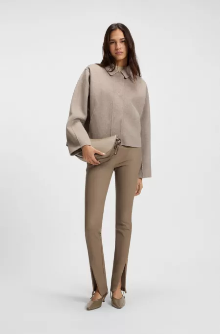 Slingback pumps in polished leather