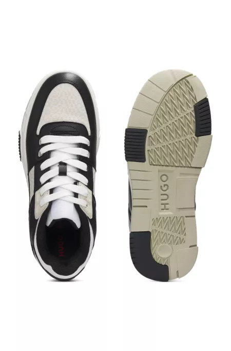 Monogram-detail trainers in faux leather