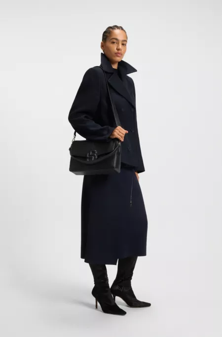 Wool-blend pea coat in a regular fit