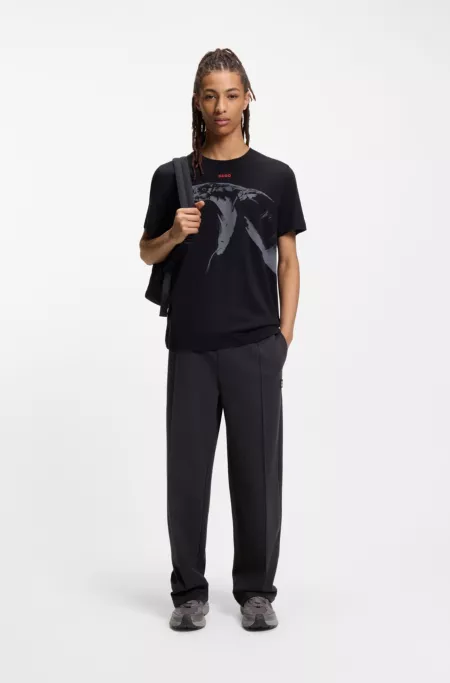 Trainers in faux suede and textured canvas