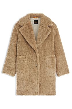 Abrigo de peluche con cuello ajustable
