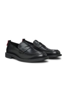 Penny loafers in leather, Black