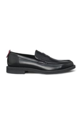 Penny loafers in leather, Black
