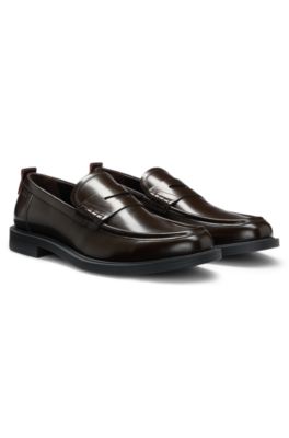 Penny loafers in leather, Dark Brown