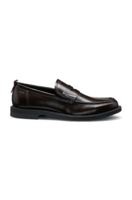 Penny loafers in leather, Dark Brown