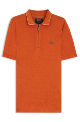 BOSS x ASTON MARTIN polo shirt with nubuck logo
