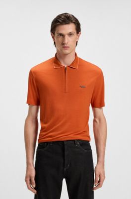 BOSS x ASTON MARTIN polo shirt with nubuck logo