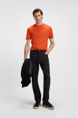 BOSS x ASTON MARTIN T-shirt with nubuck logo, Brown