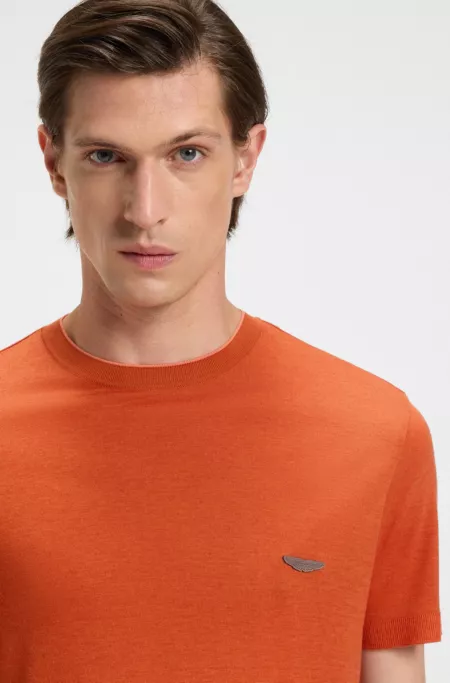 BOSS x ASTON MARTIN T-shirt with nubuck logo