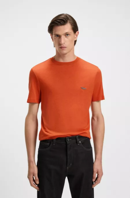 BOSS x ASTON MARTIN T-shirt with nubuck logo