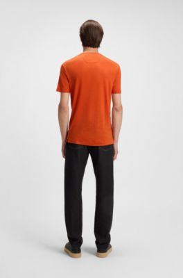 BOSS x ASTON MARTIN T-shirt with nubuck logo, Brown