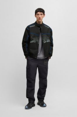 Veste d&eacute;perlante HUGO&nbsp;x&nbsp;RB &agrave; motif taureau graphique en d&eacute;grad&eacute;, Noir