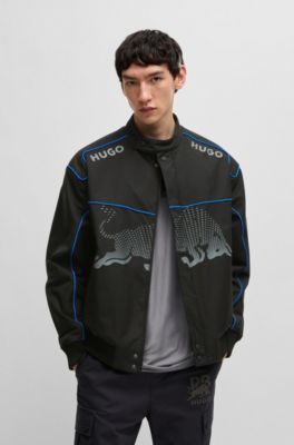 Veste d&eacute;perlante HUGO&nbsp;x&nbsp;RB &agrave; motif taureau graphique en d&eacute;grad&eacute;, Noir