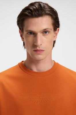 Camiseta BOSS x ASTON MARTIN con logo grabado, Naranja