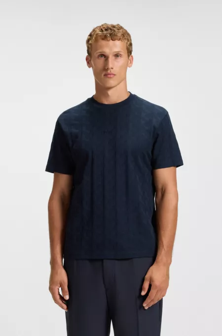 Jacquard-pattern T-shirt in cotton