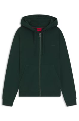 Relaxed-fit hoodie in cotton terry with logo detail, Light Green