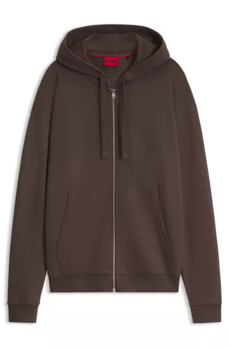 Cotton-terry zip-up hoodie with logo print