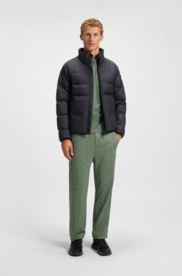 Jacquard-pattern polo shirt in mercerised cotton, Light Green