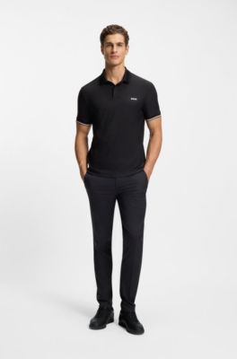 Deportivas de piel de napa con detalles dorados de la marca, Negro