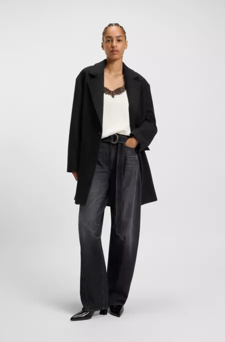 Twill coat in a blazer style