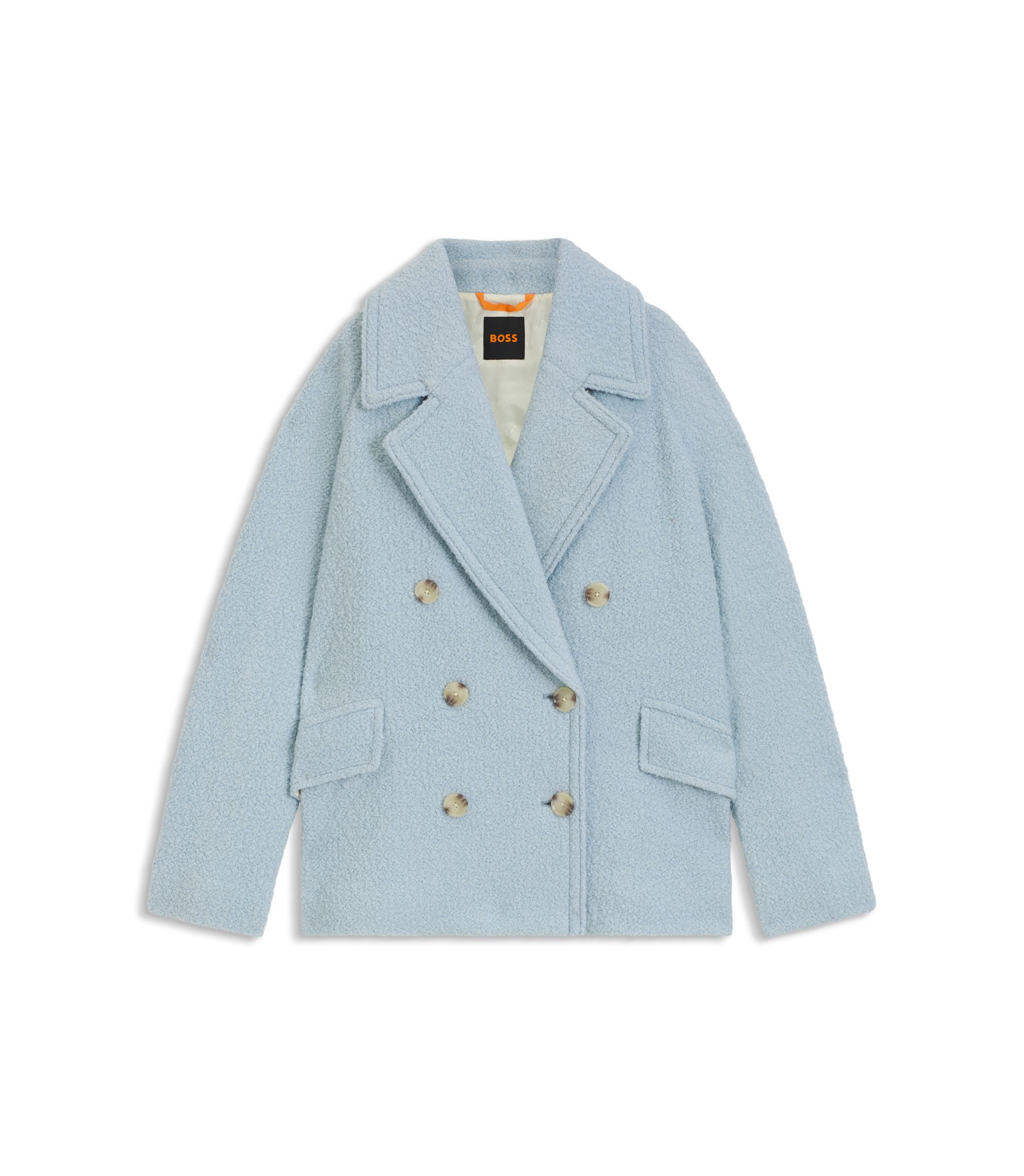 BOSS - Caban coat with boxy fit - Light Blue