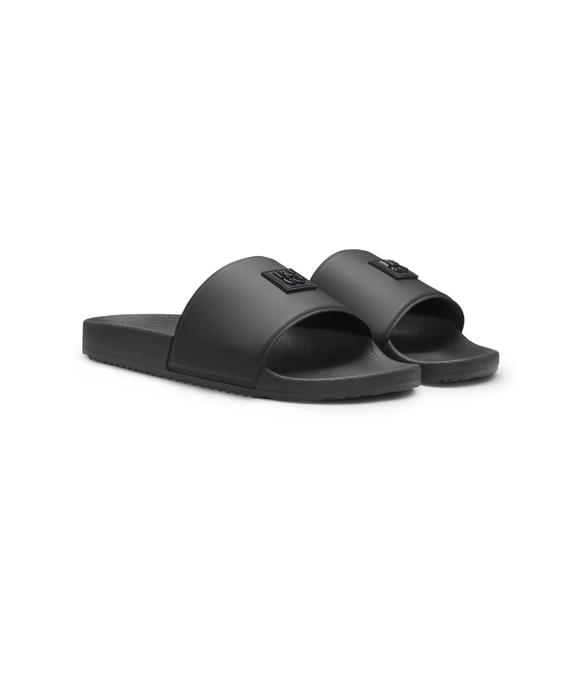 ❤️❤️? HUGO ITALIAN-MADE SLIDES WITH LOGO STRAP❤️❤️?????❤️❤️ BOSS - Italian-made slides with large logo detail - Dark Blue main image 2
