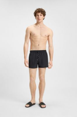 Chanclas fabricadas en Italia con logo apilado en el empeine, Negro