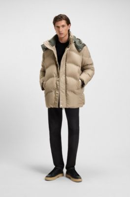 BOSS x ASTON MARTIN puffer jacket with tweed trims