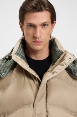 BOSS x ASTON MARTIN puffer jacket with tweed trims