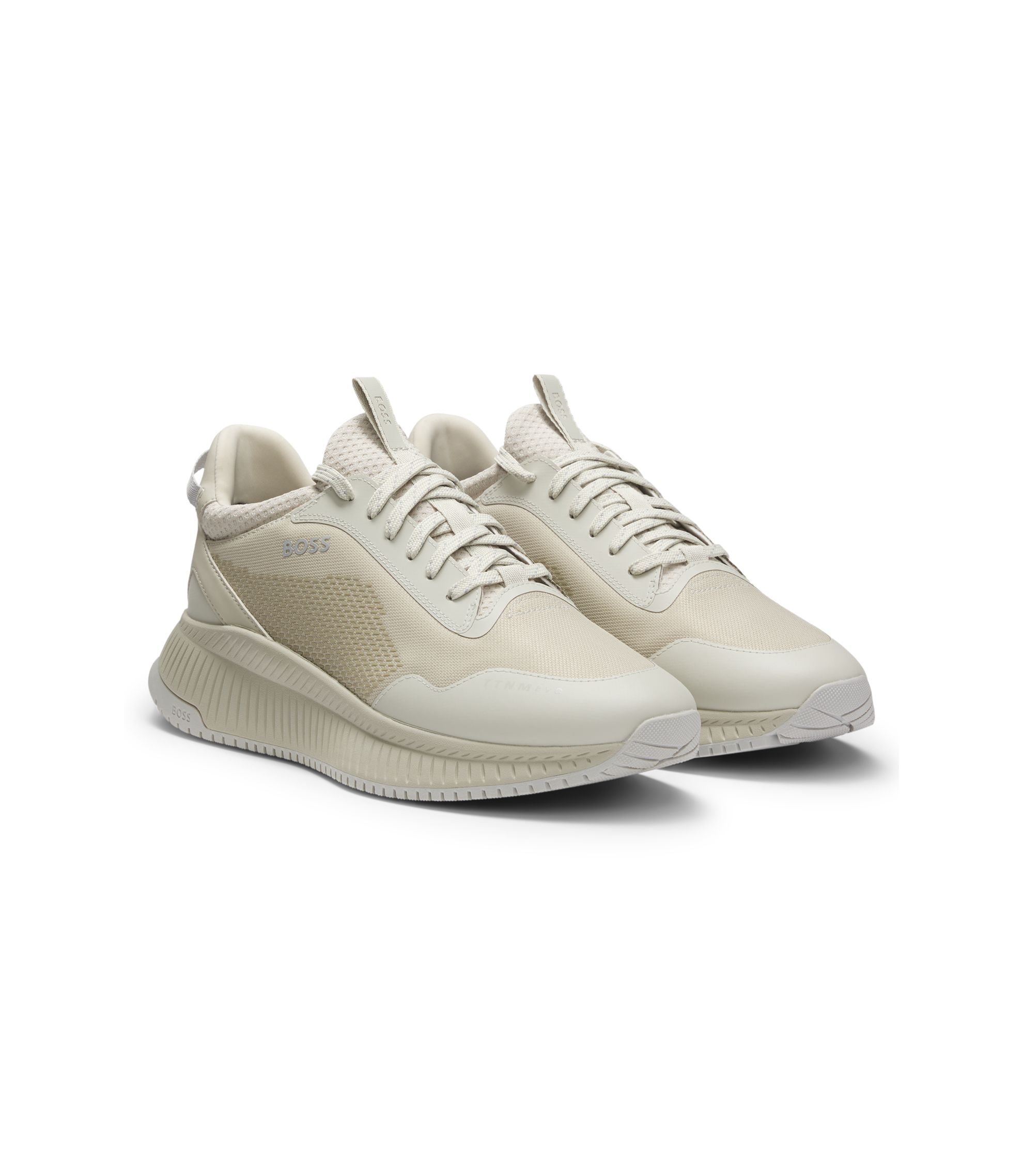 BOSS - TTNM EVO trainers with ridged outsole - Light Beige display picture 1