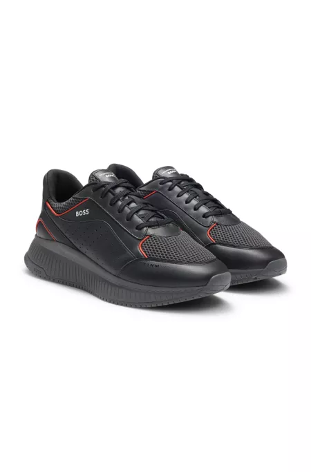 Porsche x BOSS trainers with mesh and leather