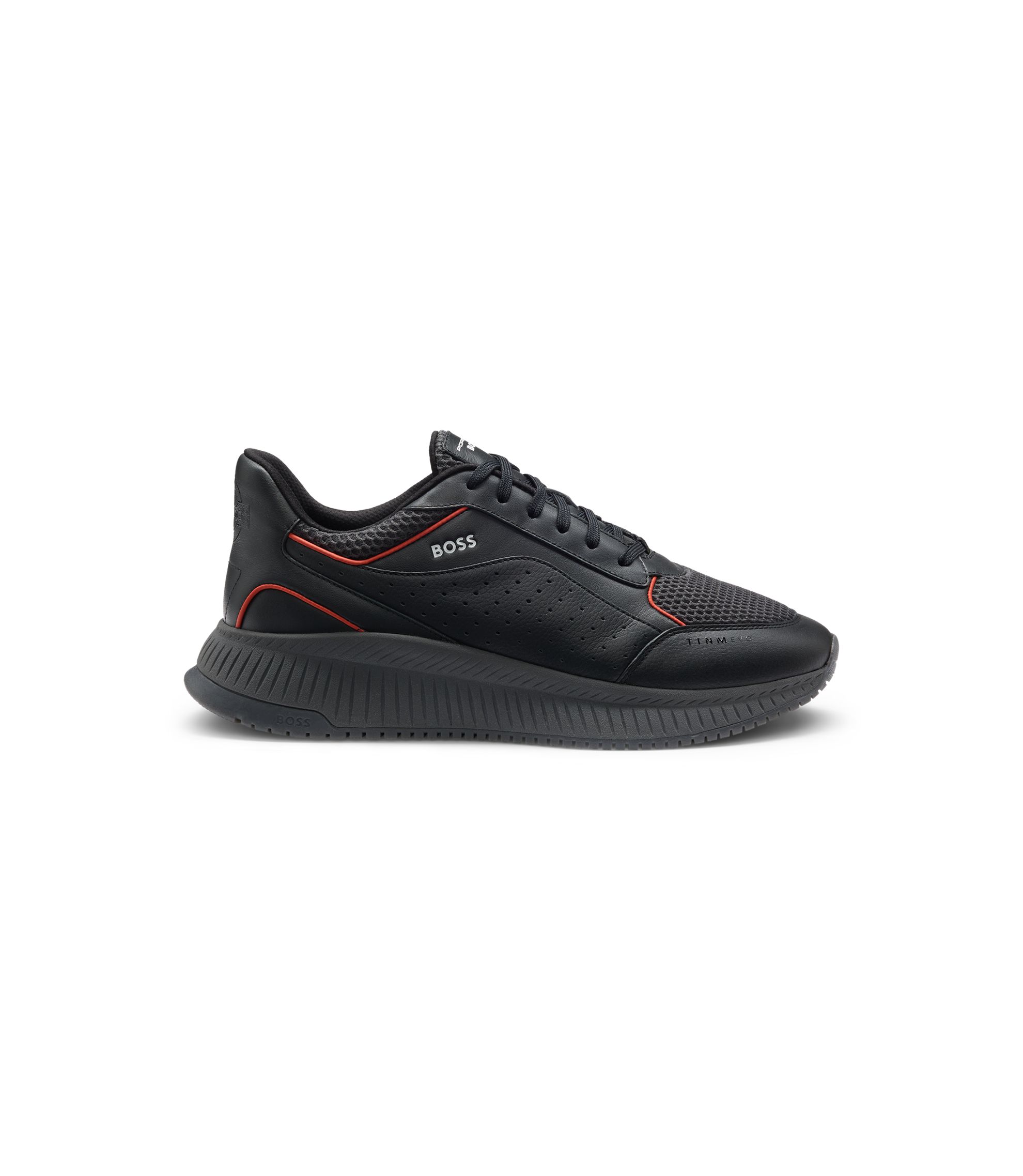 BOSS - Porsche x BOSS trainers with mesh and leather - Dark Grey display picture 3