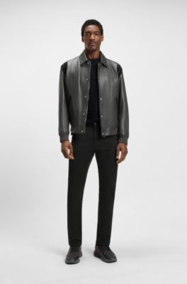 Baskets en cuir Porsche&nbsp;x&nbsp;BOSS avec cuir et mesh, Gris sombre