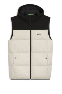 BOSS - Down-filled gilet with water-repellent finish - White