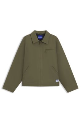 Regular-fit jacket in padded cotton, Light Green