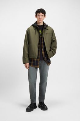 Regular-fit jacket in padded cotton, Light Green