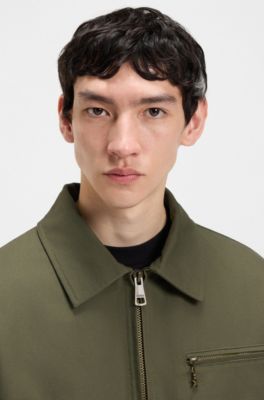 Veste Regular en toile de coton l&eacute;g&egrave;rement rembourr&eacute;e, Chaux