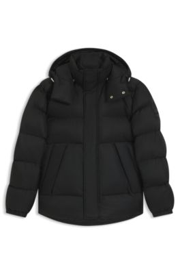 Monogram-jacquard jacket with water-repellent finish, Black