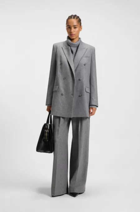 Regular-fit blazer in soft flannel