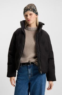 Leopard-jacquard beanie hat, Patterned