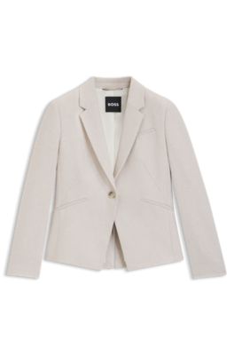 Slim-fit blazer in soft flannel, White