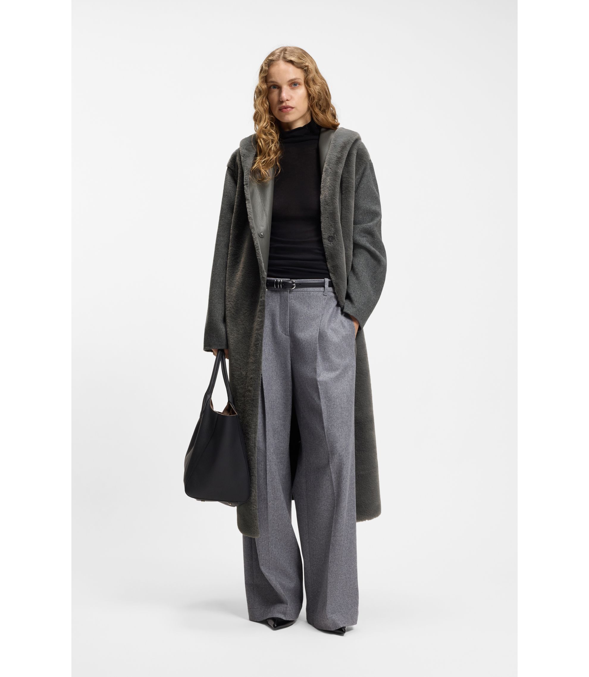 896 HUGOBOSS ロングコート ウール100% ダークグレー XL 50 896 HUGOBOSS ロングコート ウール100% ダークグレー XL 50 - メルカリ