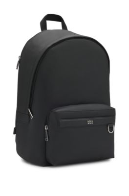 Backpack with structured and plain effects, Black