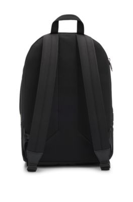 Backpack with structured and plain effects, Black