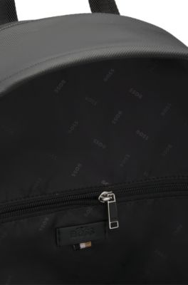 Backpack with structured and plain effects, Black