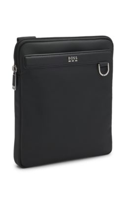 BOSS - Reporter bag with structured and plain finishes - Black
