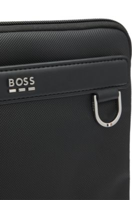 Reporter bag with structured and plain finishes, Black