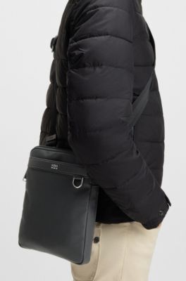 Reporter bag with structured and plain finishes, Black